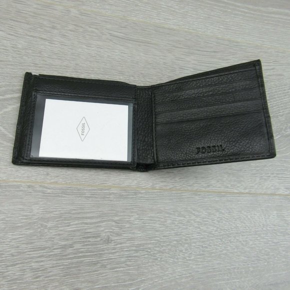 Fossil Lufkin Traveler Leather Mens Black Wallet - Picture 4 of 12